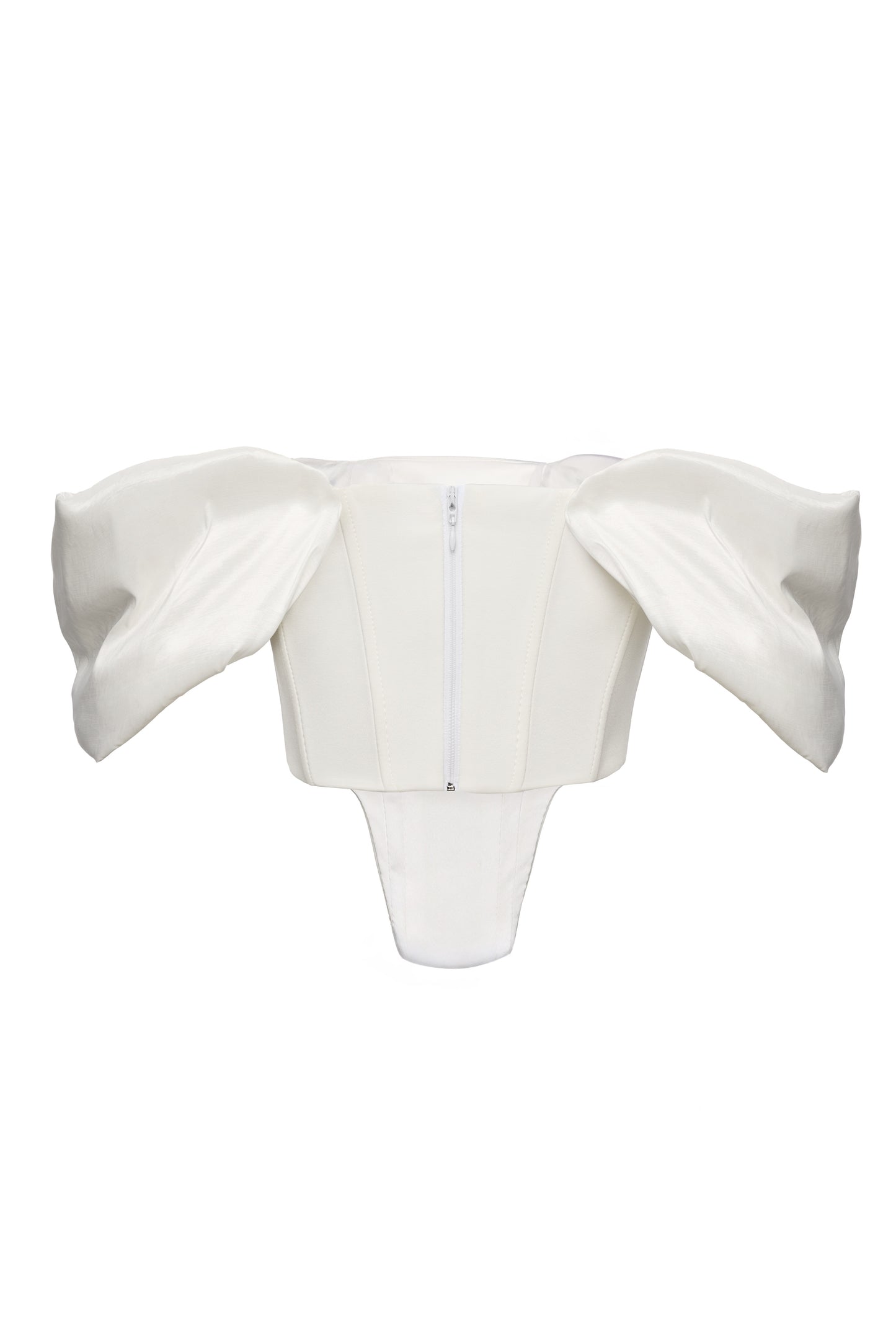 Corset alb cu decupaj in talie