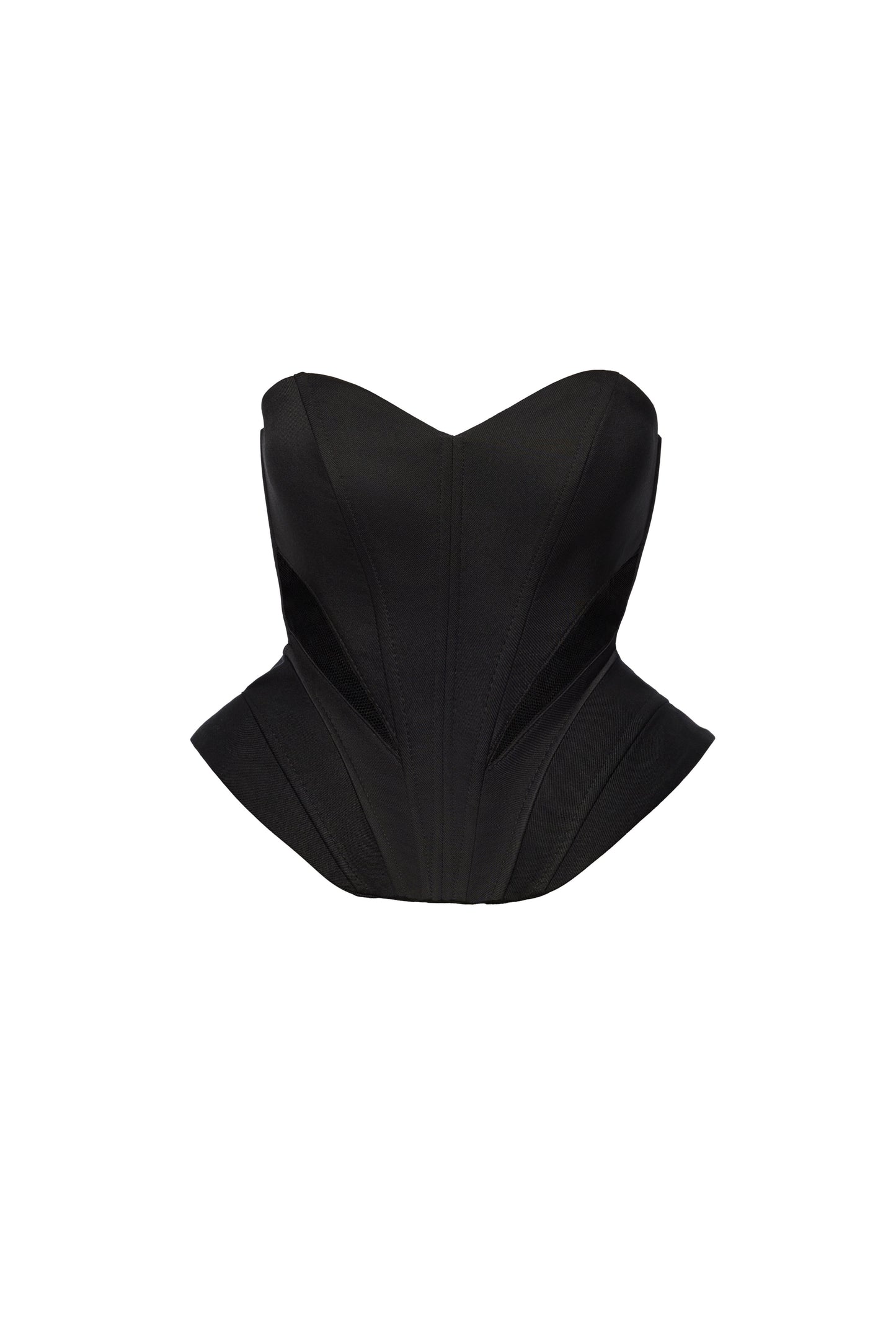 Corset negru cu detaliu tulle