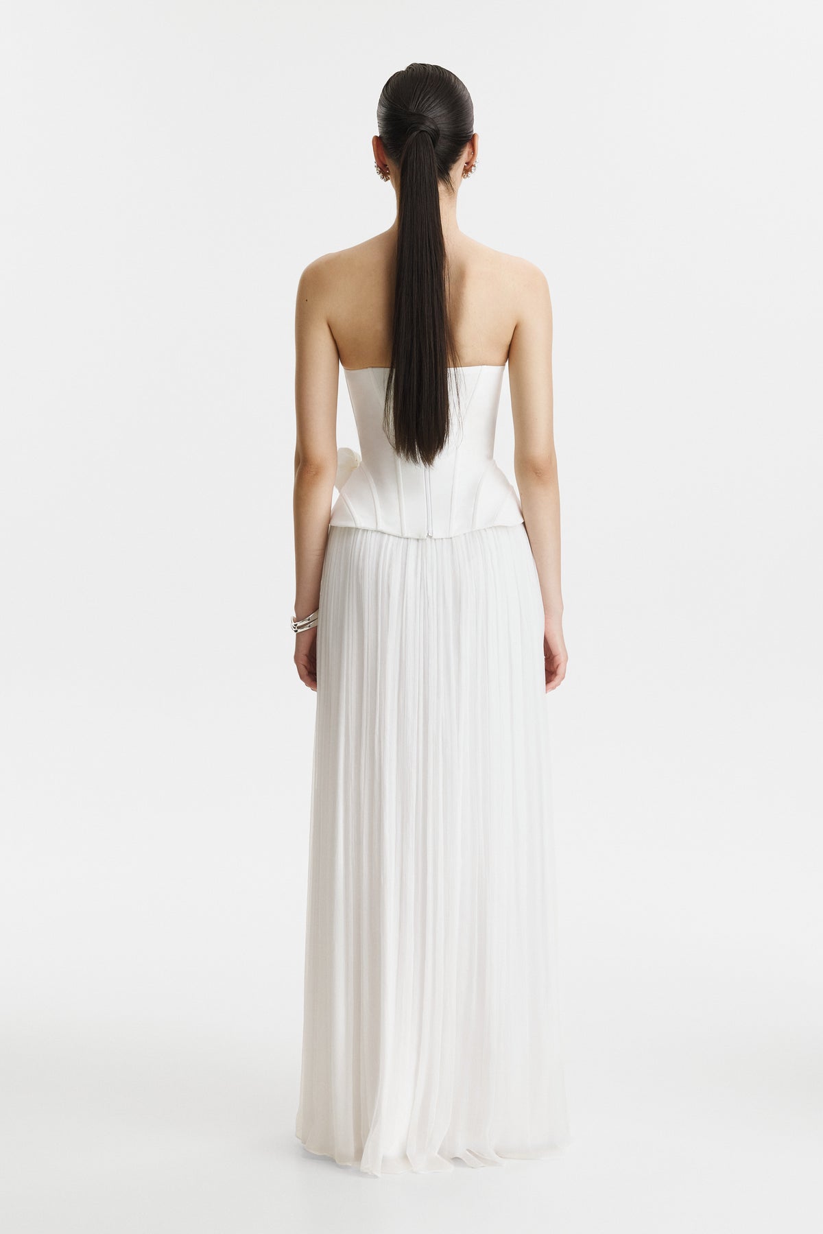 Two-Piece White Corset Wedding Dress