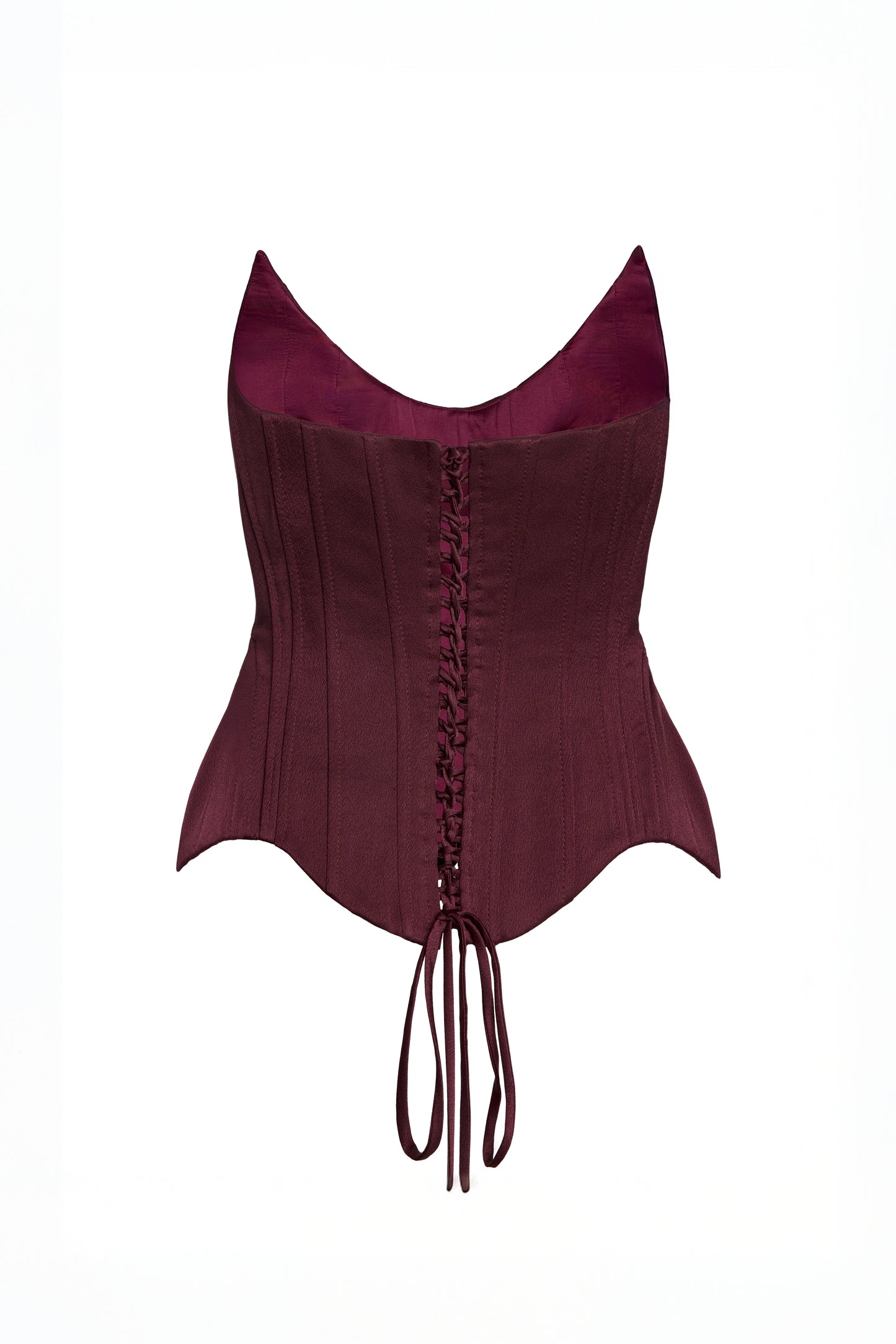 V-neck burgundy corset top