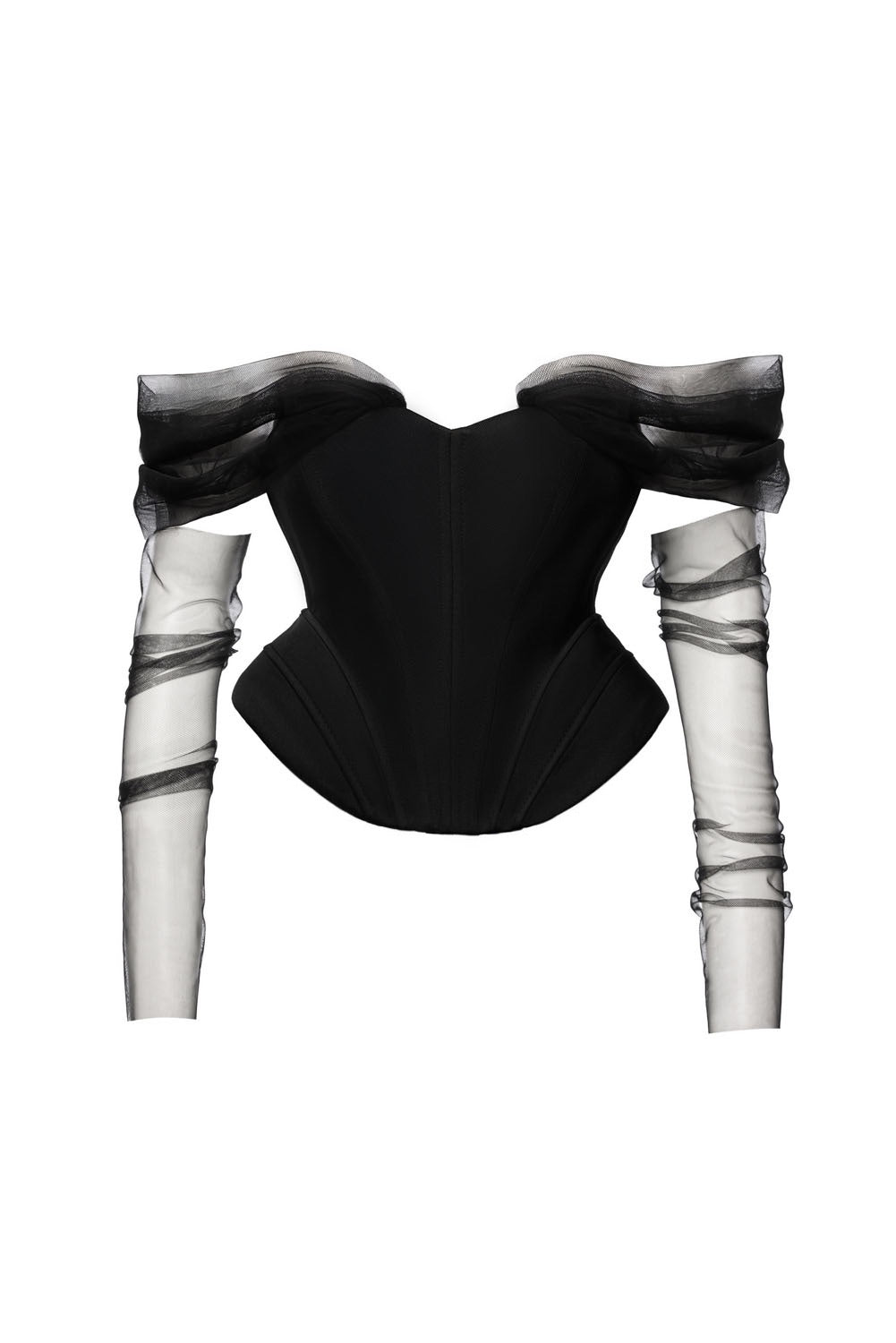 Corset negru cu tulle