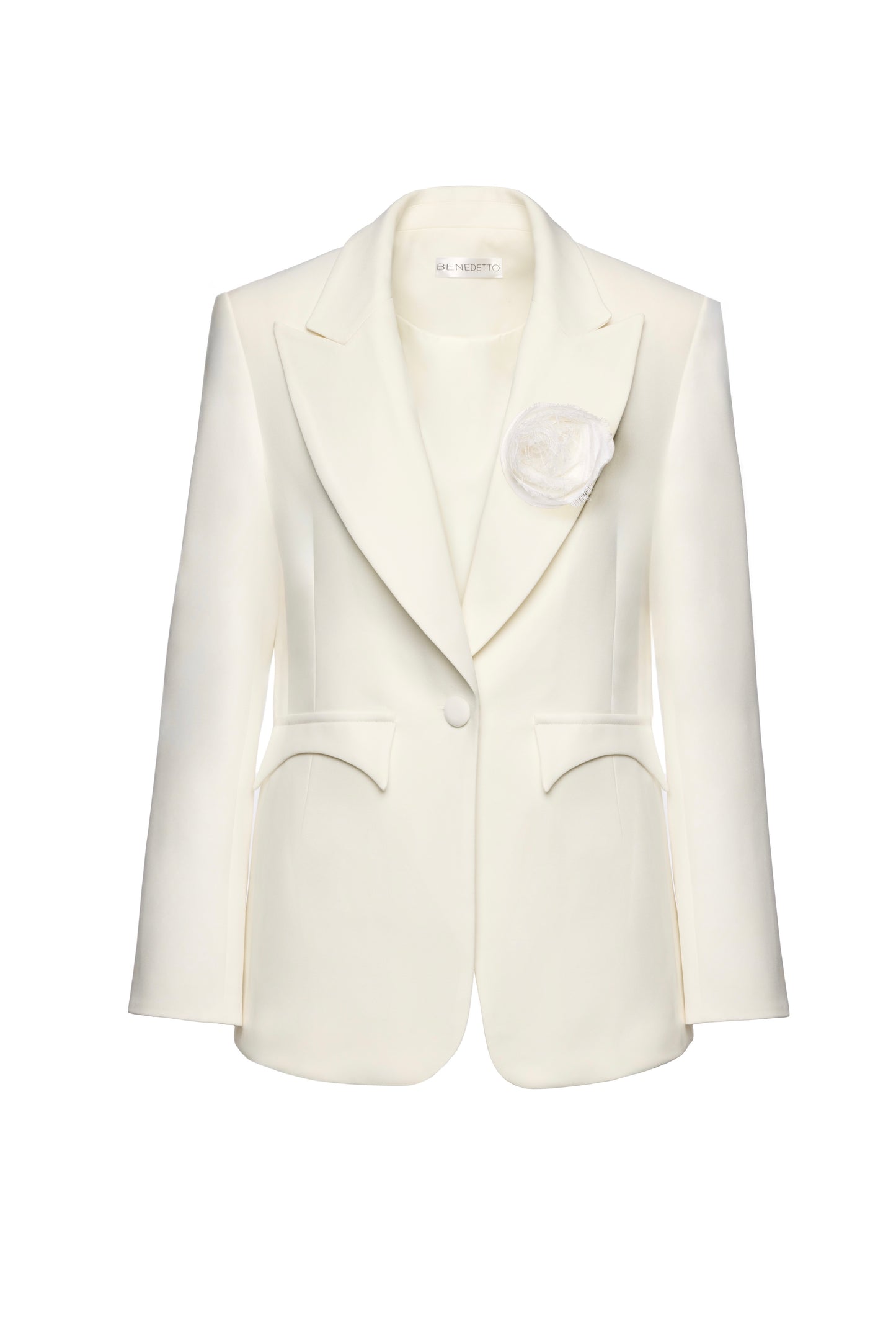 Sacou alb lână oversized