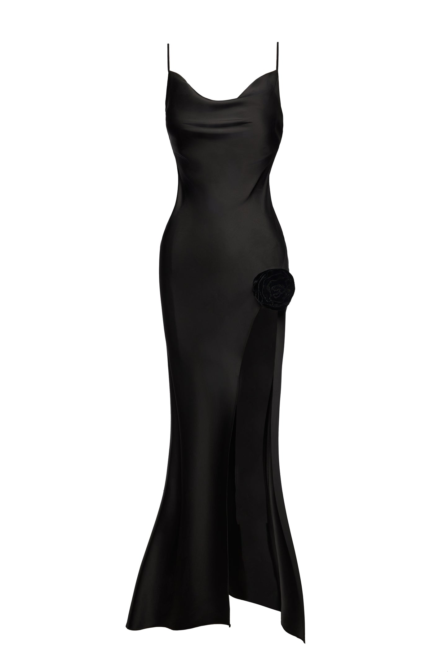 Silk Gown With Flower Brooch 