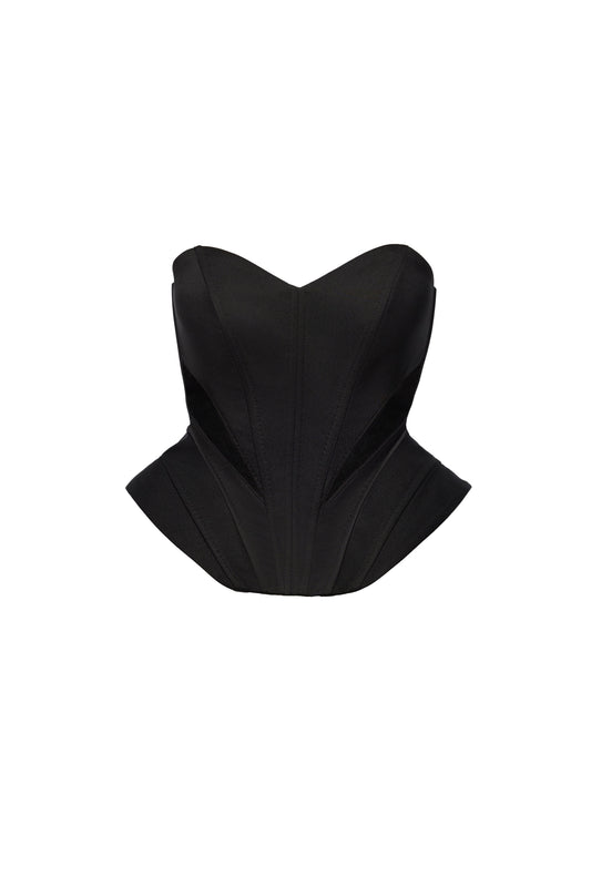 Two-Piece Black Corset Dress 