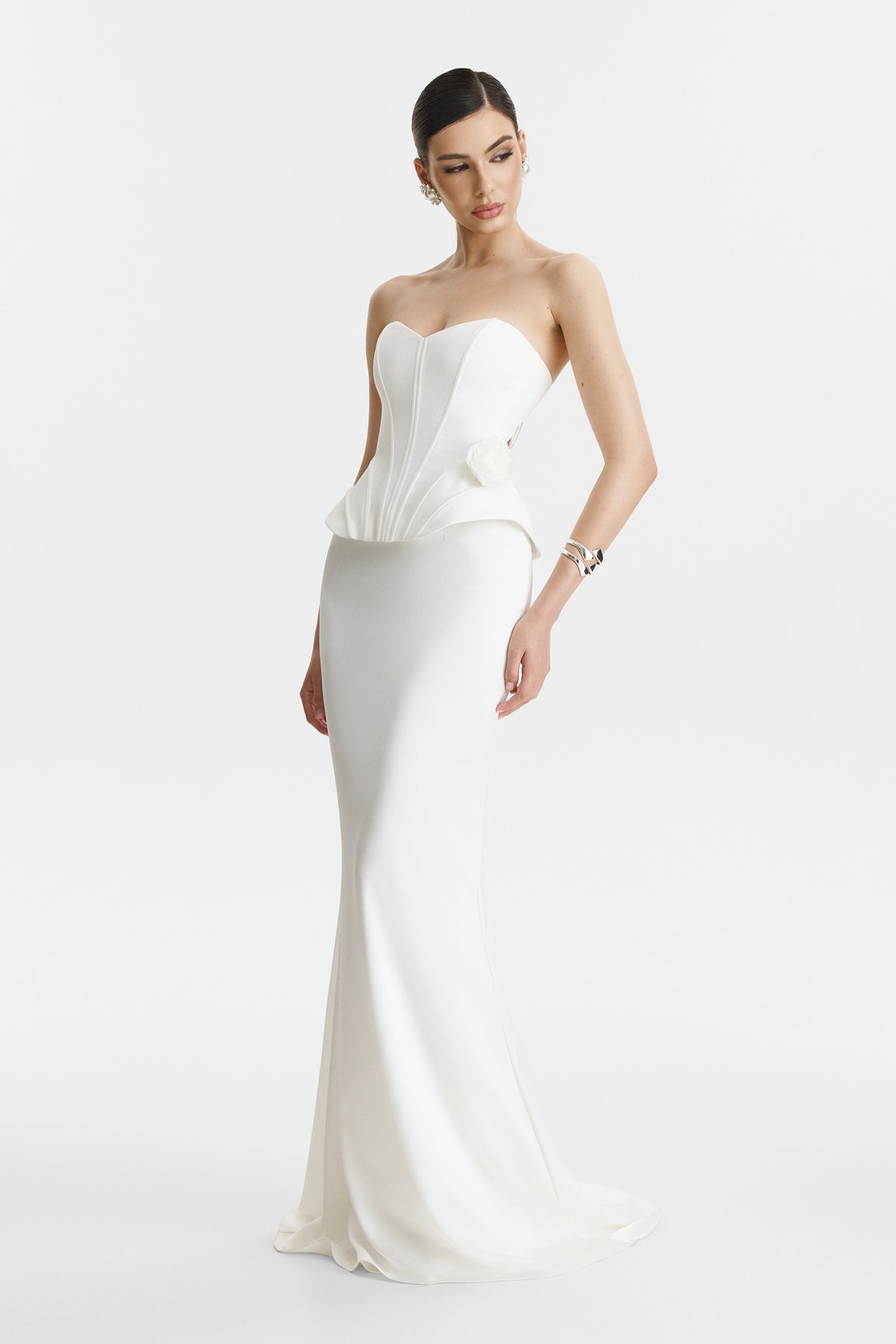 Two-Piece White Corset Wedding Dress