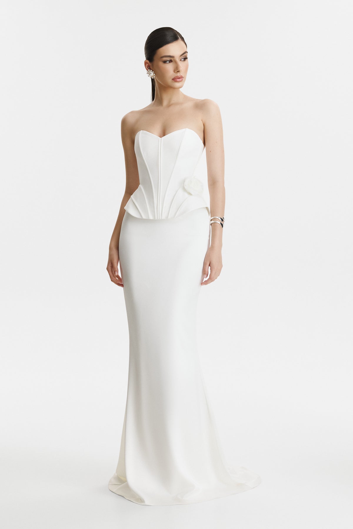 Two-Piece White Corset Wedding Dress