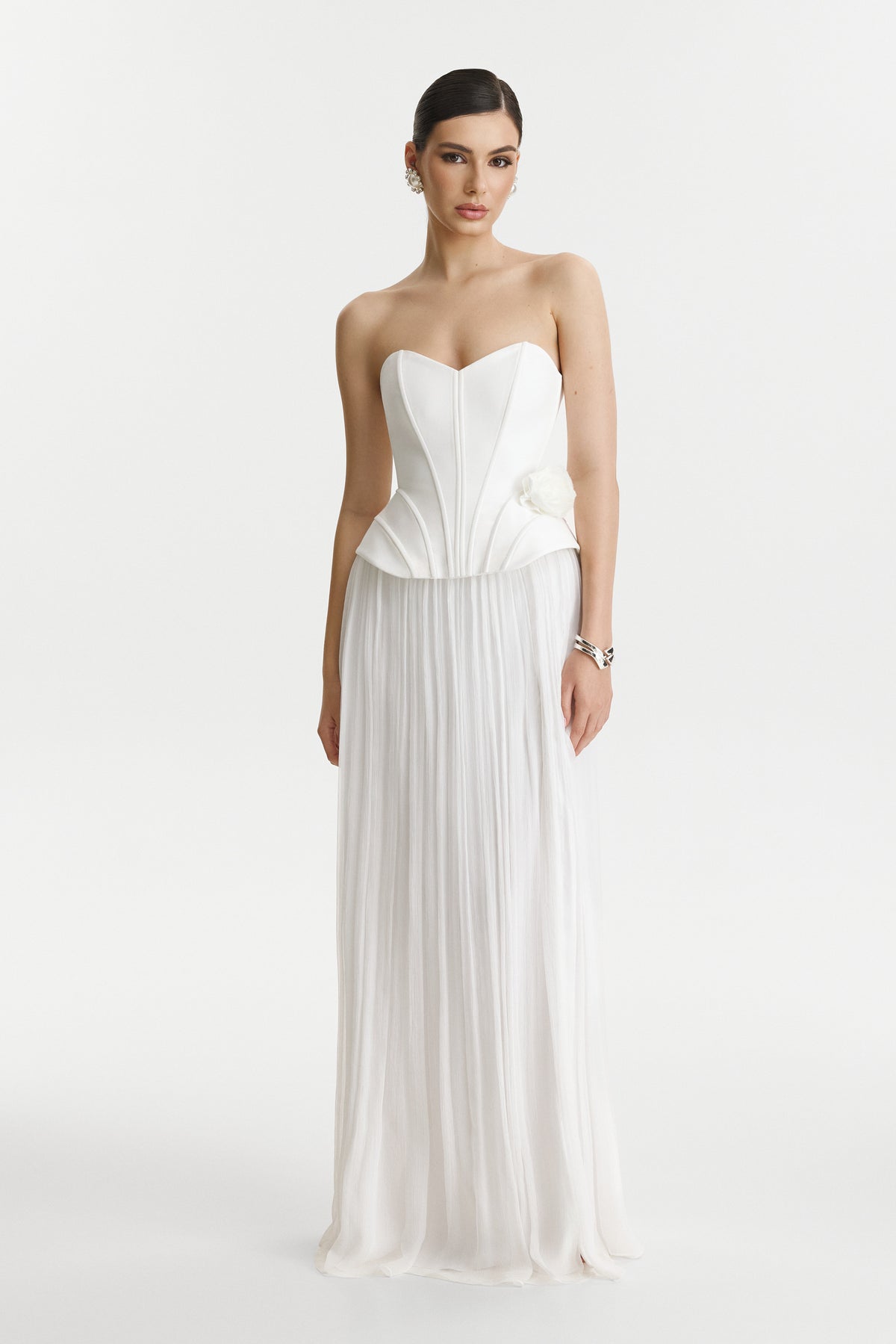 Two-Piece White Corset Wedding Dress
