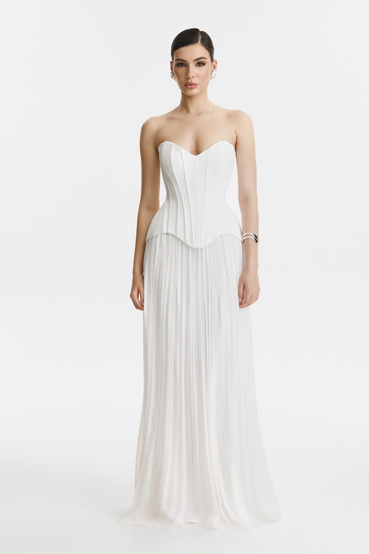 Two-Piece White Corset Wedding Dress