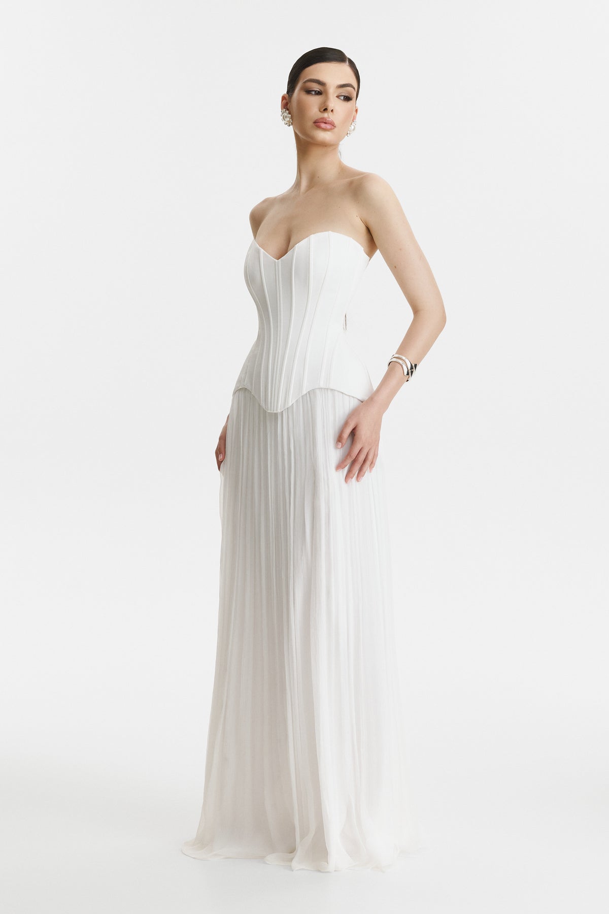 Two-Piece White Corset Wedding Dress