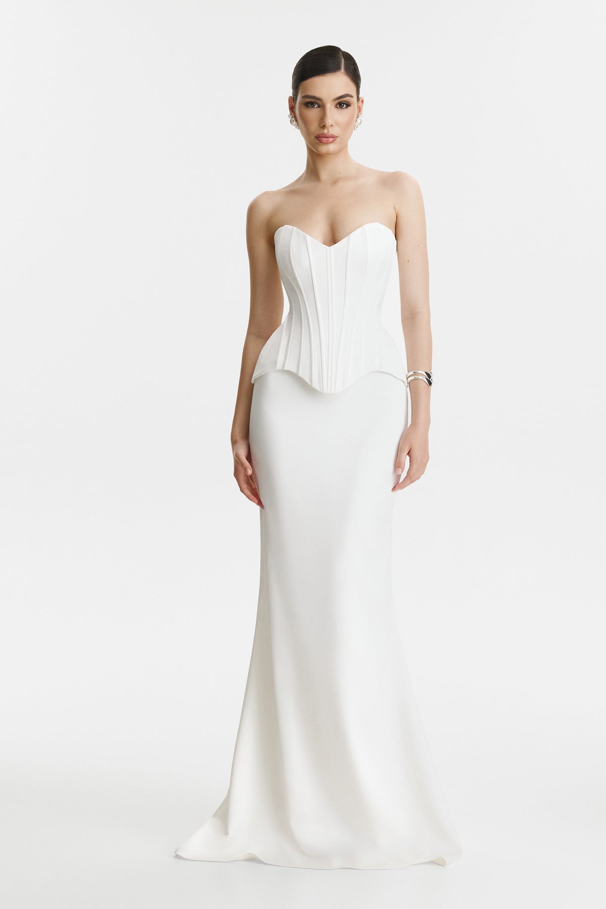 Two-Piece White Corset Wedding Dress