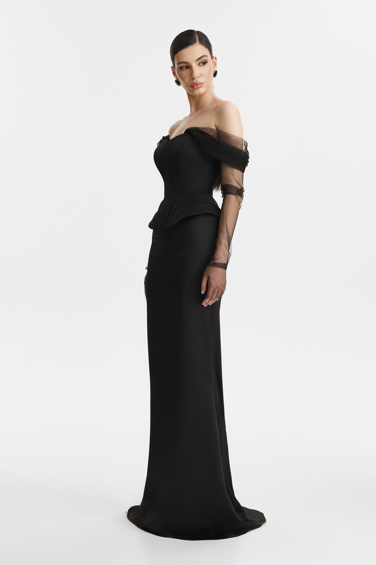 Two-Piece Black Corset Dress 