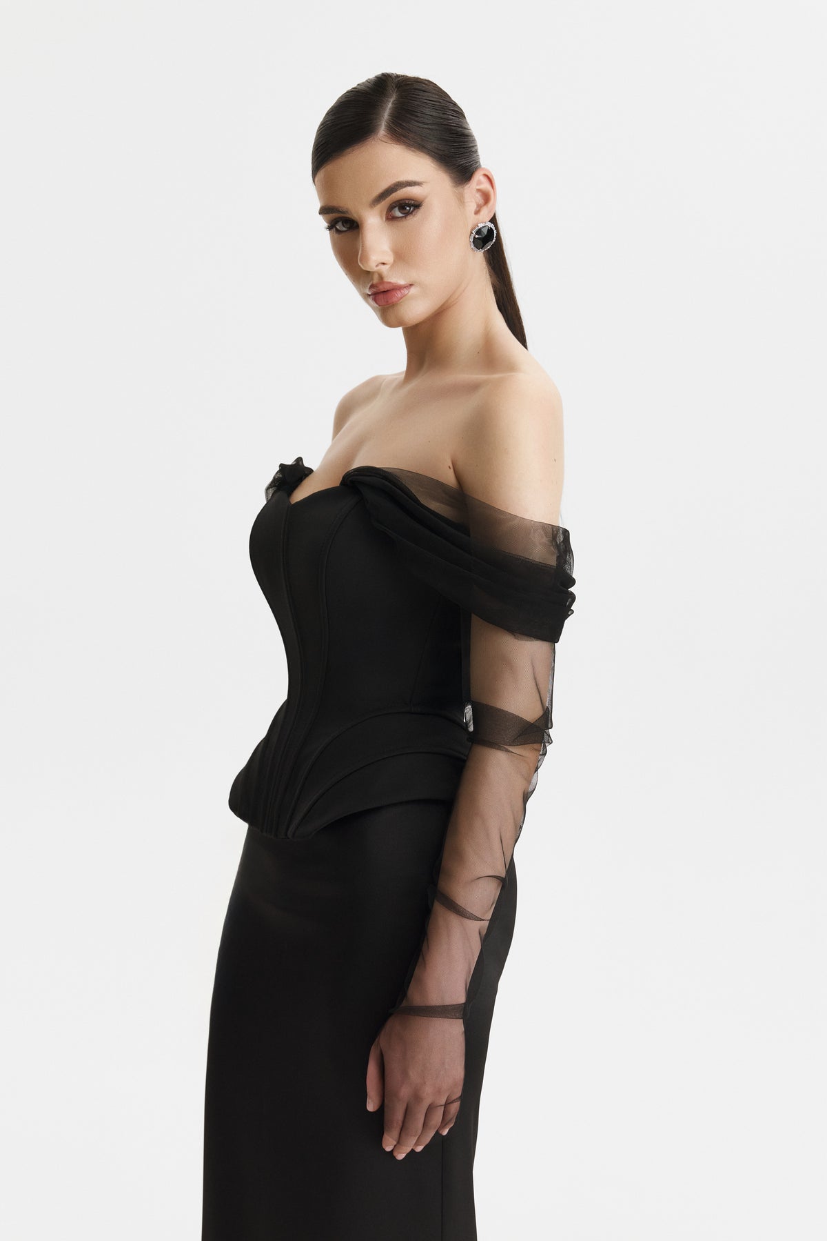 Two-Piece Black Corset Dress 