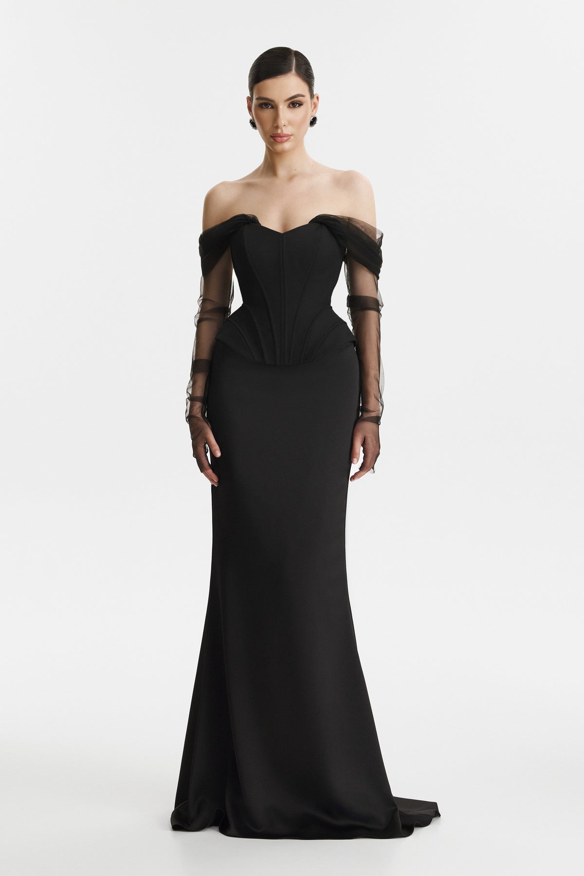 Two-Piece Black Corset Dress 